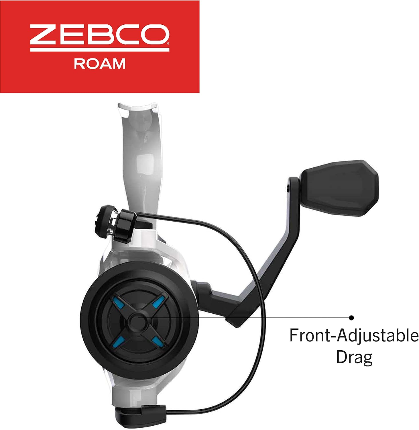 Zebco Roam Combo de carrete giratorio y caña de pescar, mango de caña ComfortGrip dividido, perilla de mango suave al tacto