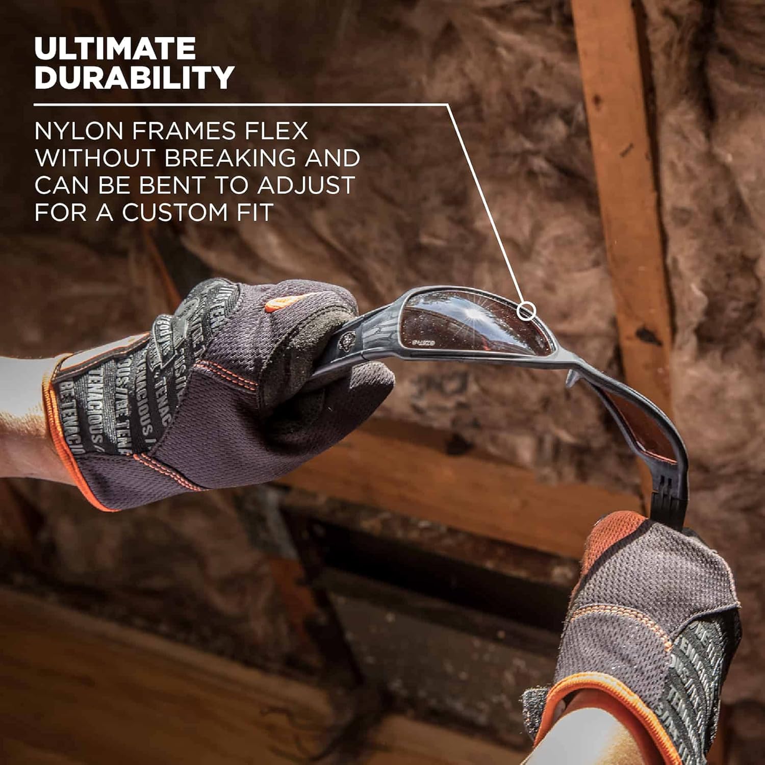 Ergodyne Skullerz Thor – Gafas de seguridad, montura gris mate, lente transparente