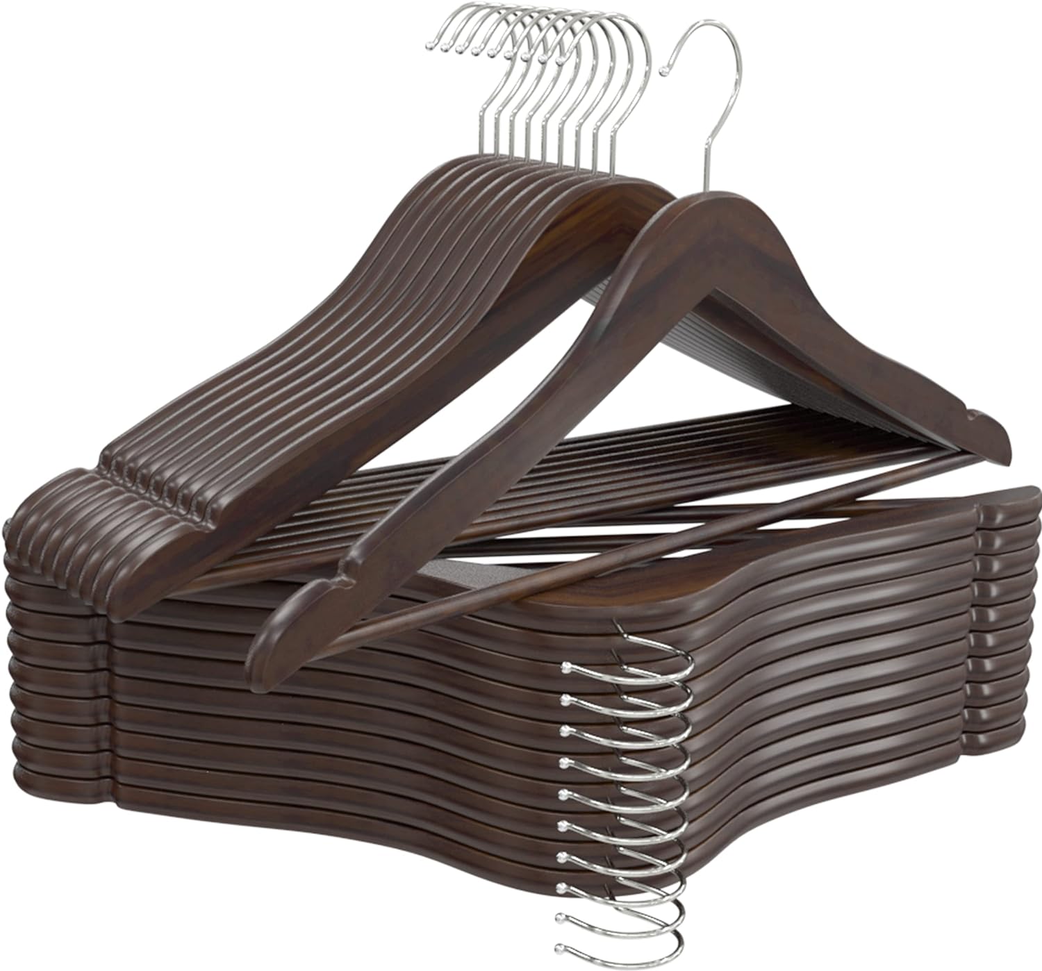 Utopia Home Perchas de madera de alta calidad, paquete de 20 unidades, perchas duraderas y delgadas, perchas para trajes con gancho giratorio de 360