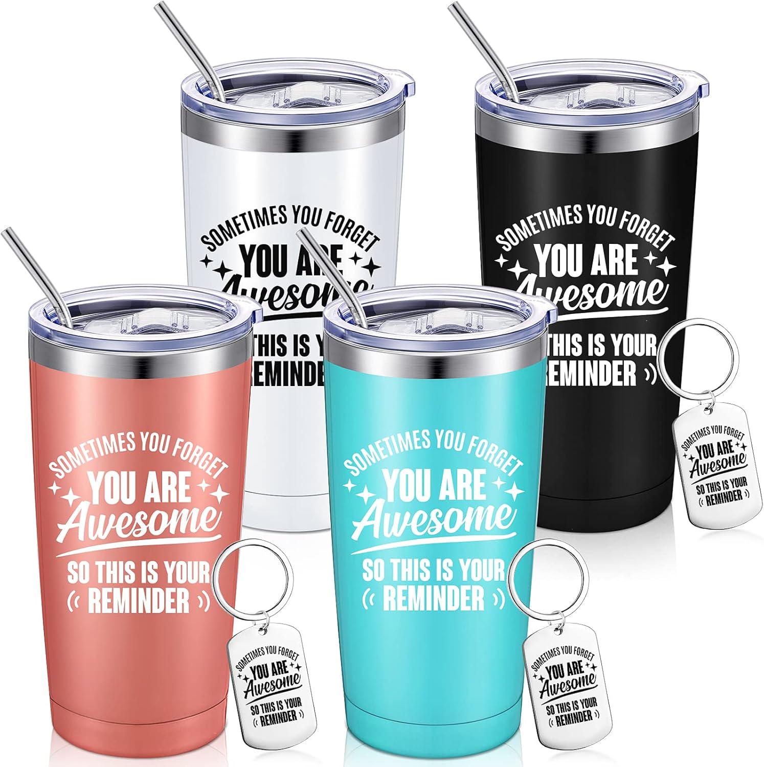 Regalos de agradecimiento a los empleados para el día de San Valentín, regalos de agradecimiento a granel, vaso inspirador con texto en inglés “You