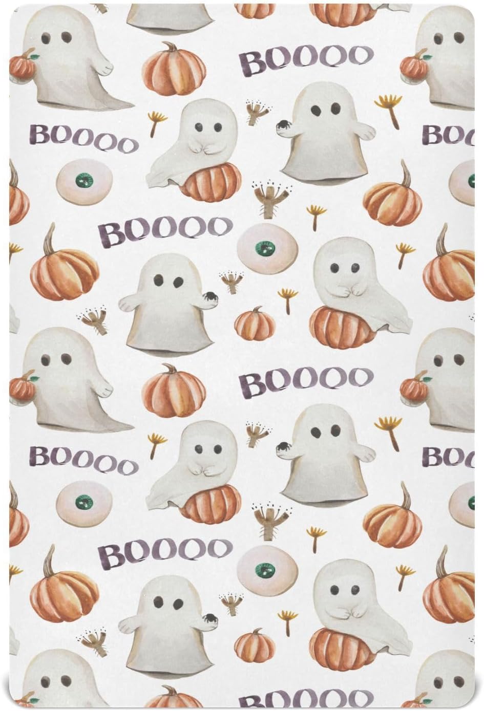 Ghosts Pumpkins – Sábanas para cuna de Halloween, suaves, transpirables, ajustables, para cuna, para niñas y niños, 52 x 28 x 9 pulgadas