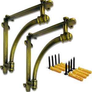 NACH Soportes de estante de pared semicirculares de 7 pulgadas, soportes decorativos para estantes, soporte de estante de hierro fundido resistente, NACH Soportes de estante de pared semicirculares de 7 pulgadas, soportes decorativos para estantes, soporte de estante de hierro fundido resistente,