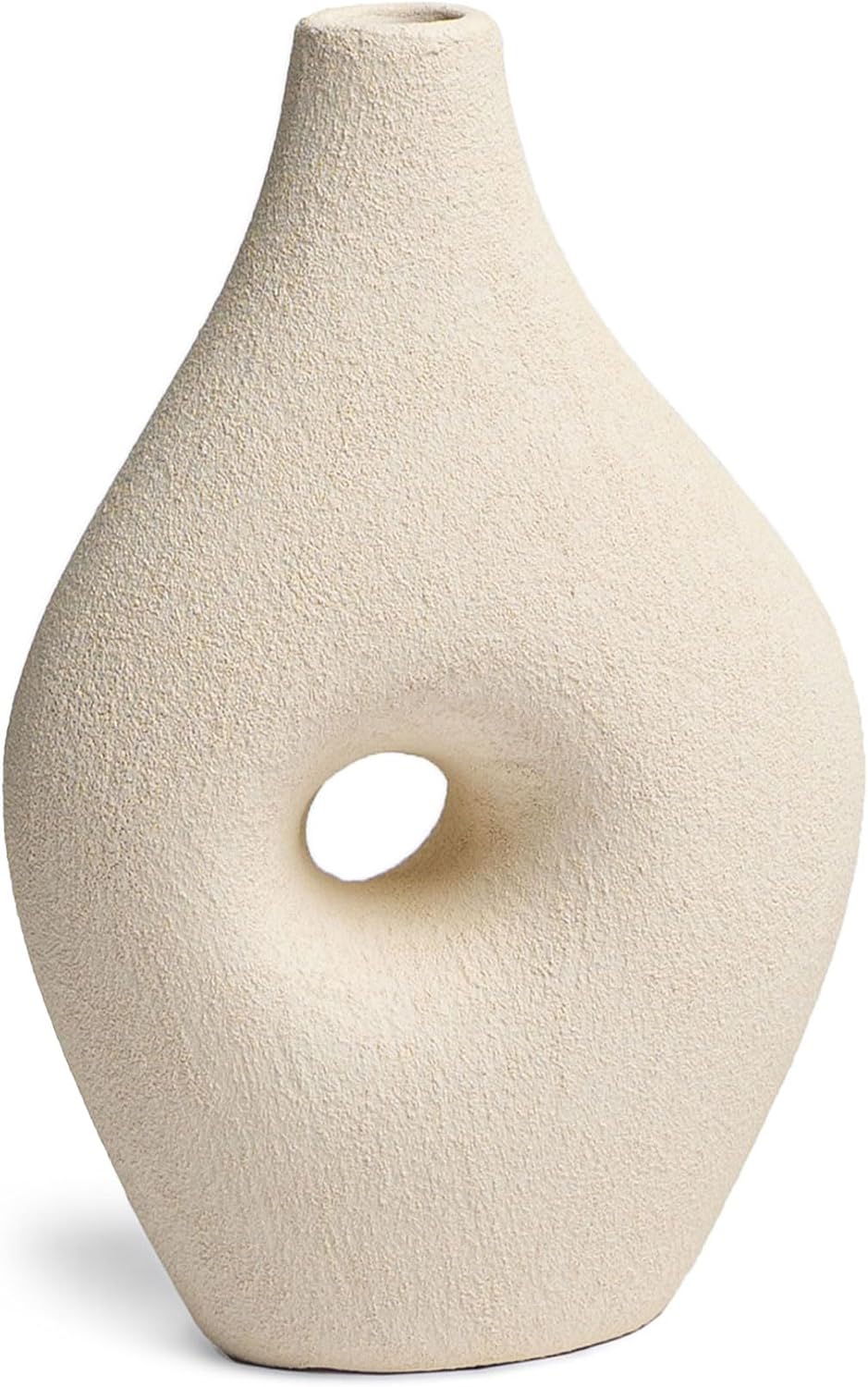 Villa Moda Silke – Jarrón decorativo moderno grande Genie, mediano, color blanco