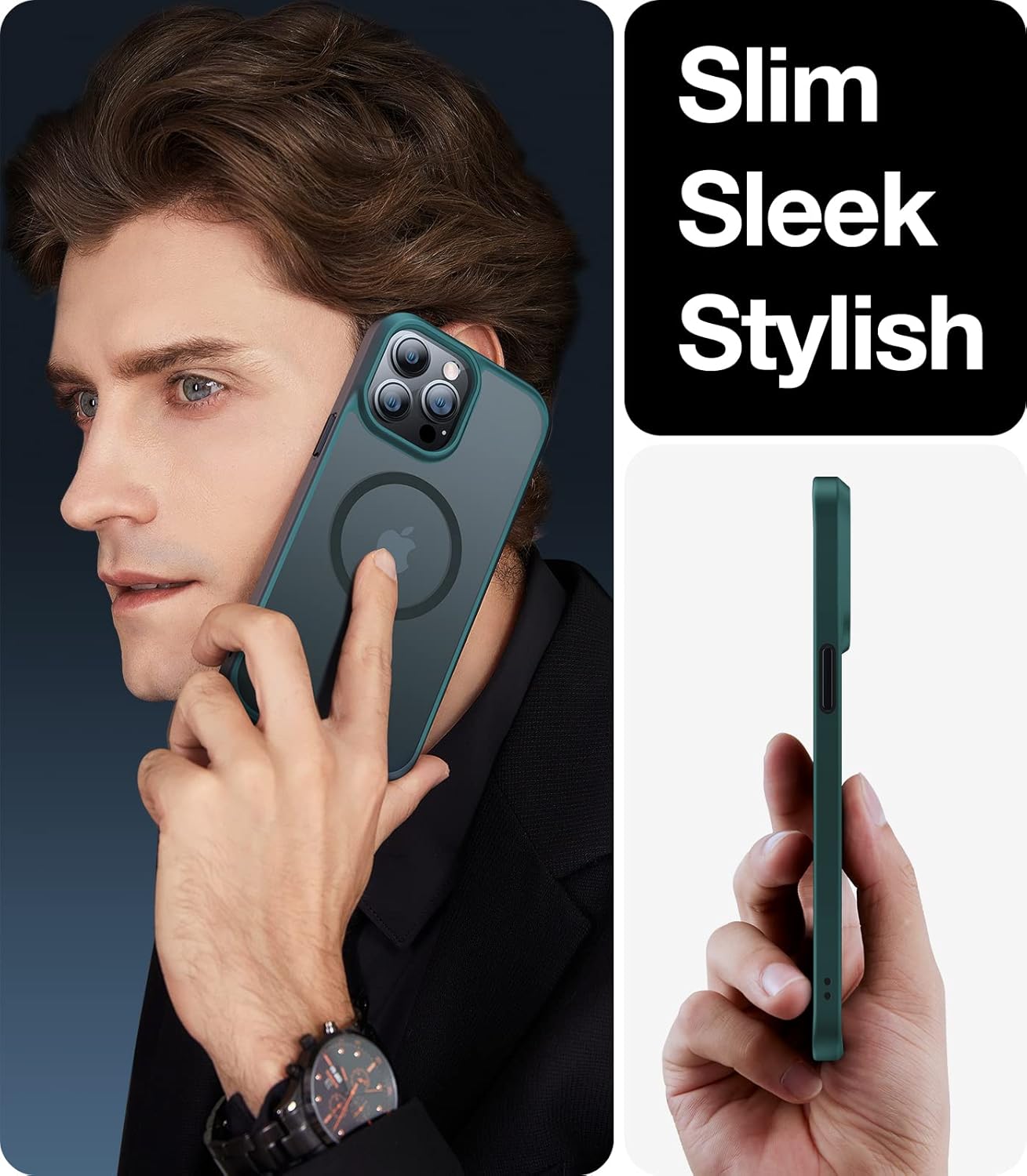 TORRAS Funda magnética más fuerte para iPhone 13 Pro, prueba de caídas de grado militar, compatible con MagSafe, funda protectora delgada de
