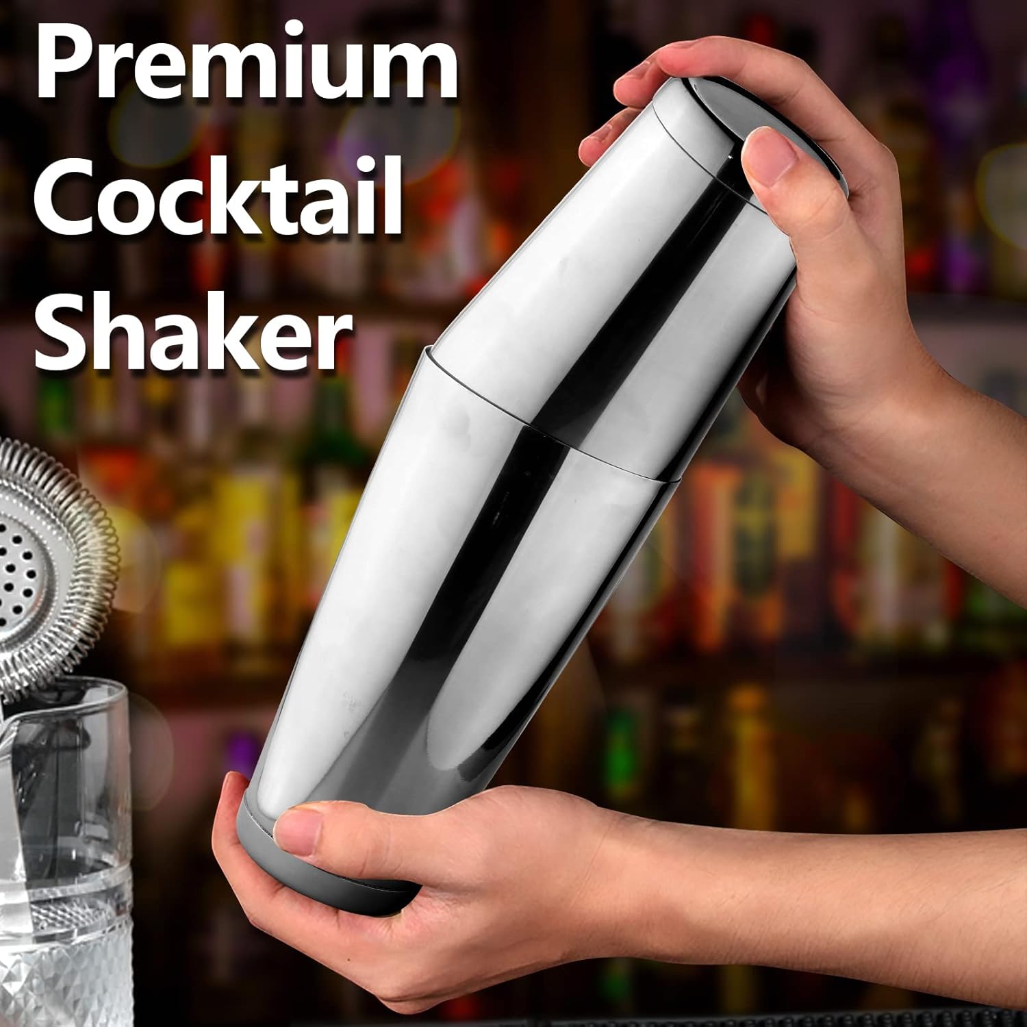 Coctelera de acero inoxidable  2 piezas de 18 oz y 28 oz Boston Cocktail Shaker Bar Shaker Bar Shaker Set Martini Shaker Shaker Barman Shakers para