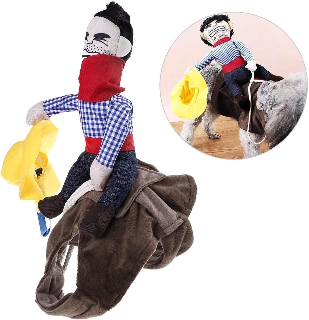 iSmarten Disfraz de vaquero para perro, disfraz de caballero estilo muñeca, sombrero de Halloween, disfraz de mascota (XL)