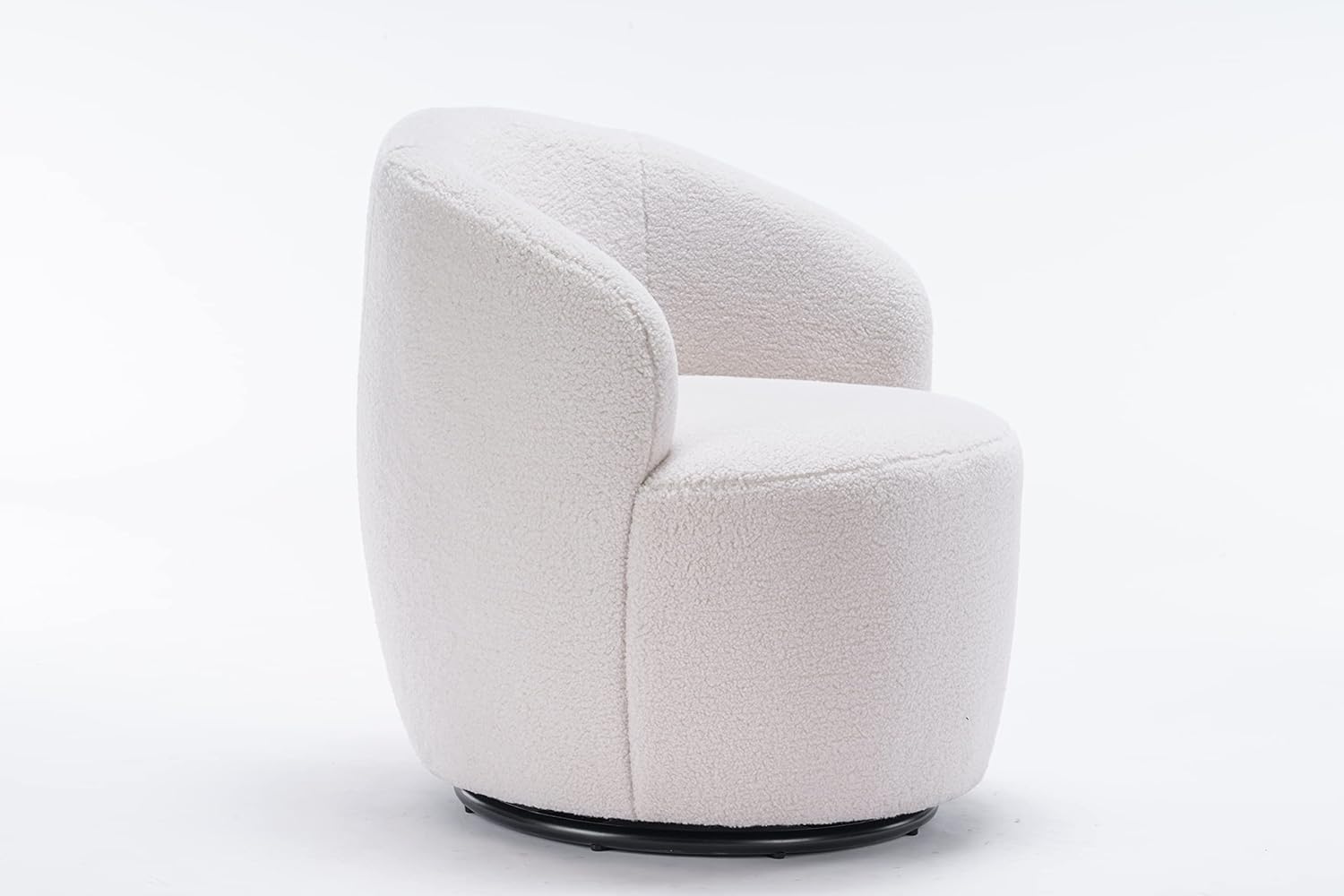 Homtique Silla pequeña giratoria de barril, cómodas sillas redondas para sala de estar, dormitorio, sofá individual giratorio de 360 grados, silla