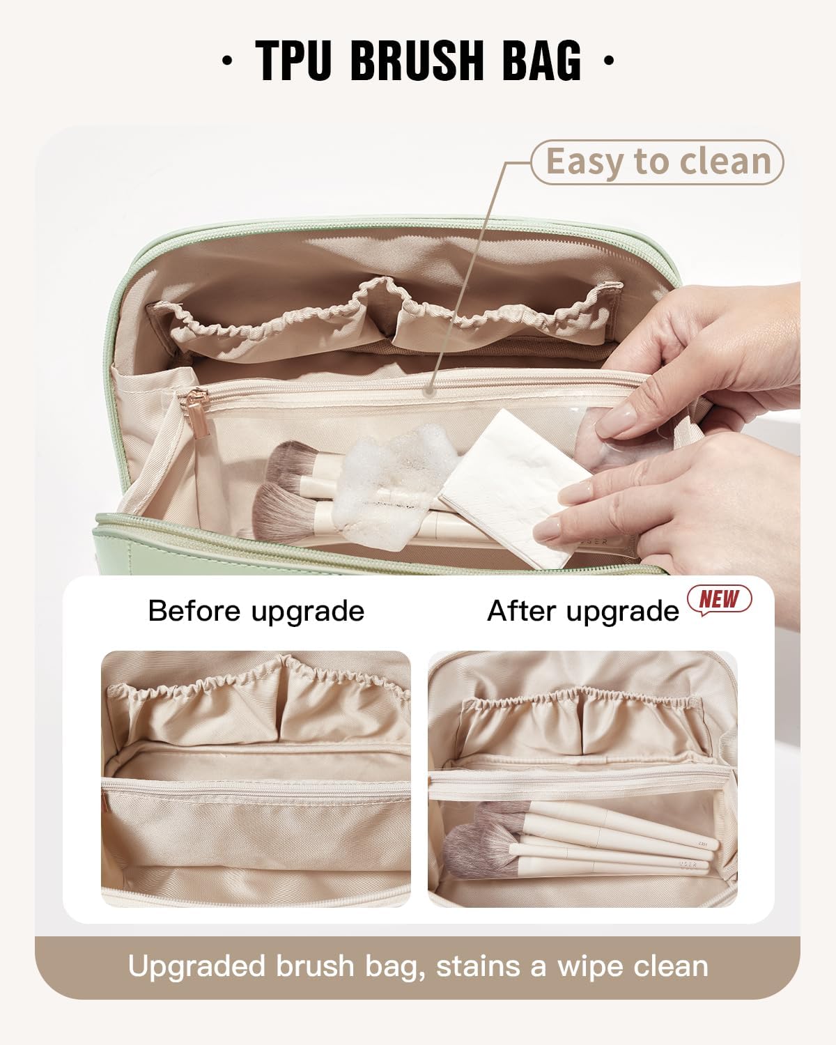 Bolsa de maquillaje de viaje, bolsa de cosméticos de gran capacidad para mujeres, bolsa portátil impermeable, bolsa de aseo plana abierta,