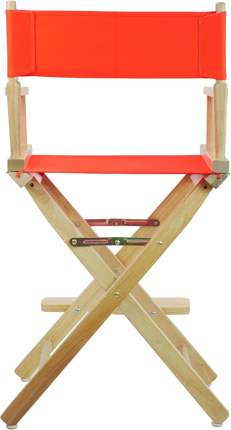 Casual Home – Silla de director de 24.0in, marco natural con lienzo naranja, altura de mostrador