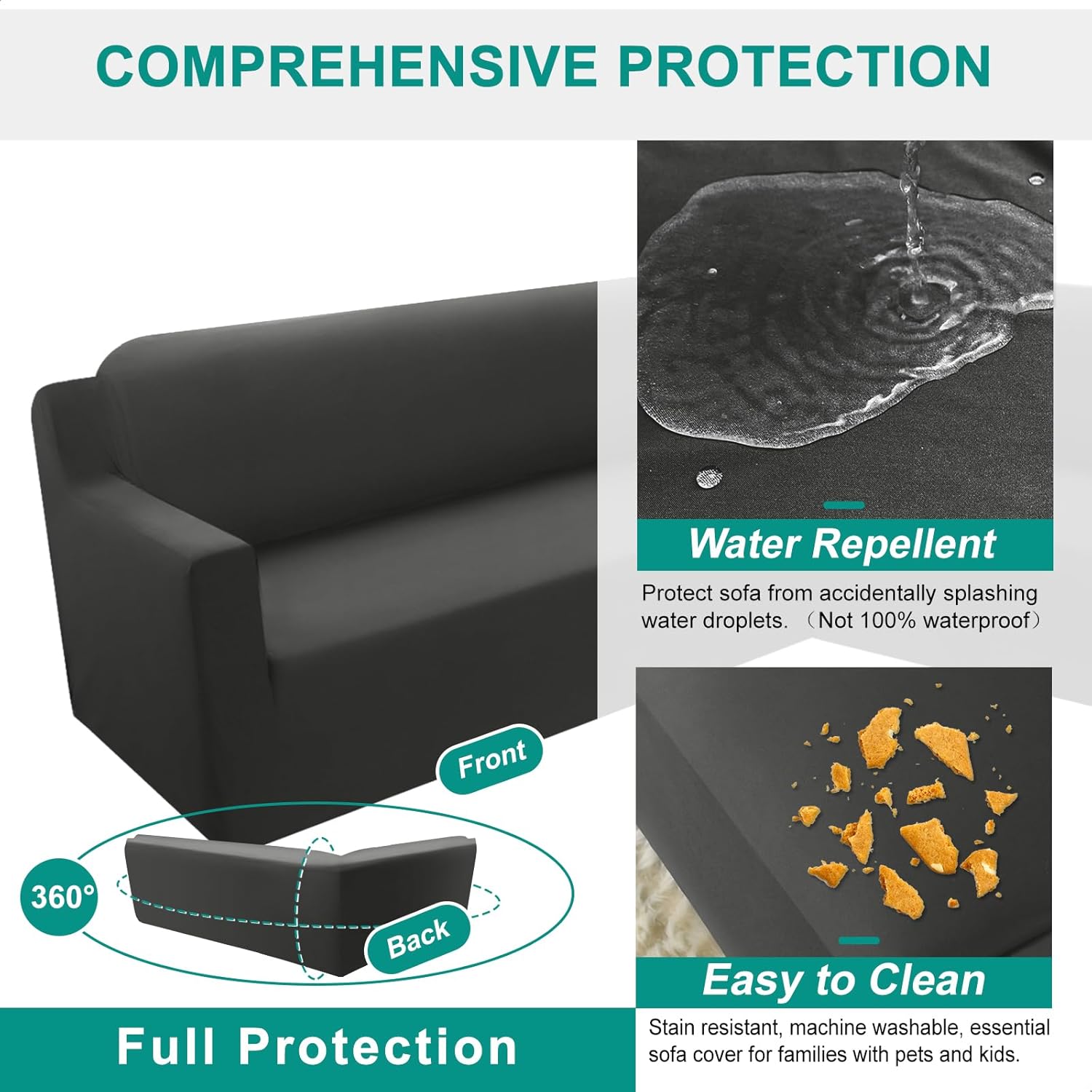 Arfntevss Fundas para sofá modular esquinero en forma de L, funda elástica mágica, resistente al agua, fundas de sofá en forma de U, protector