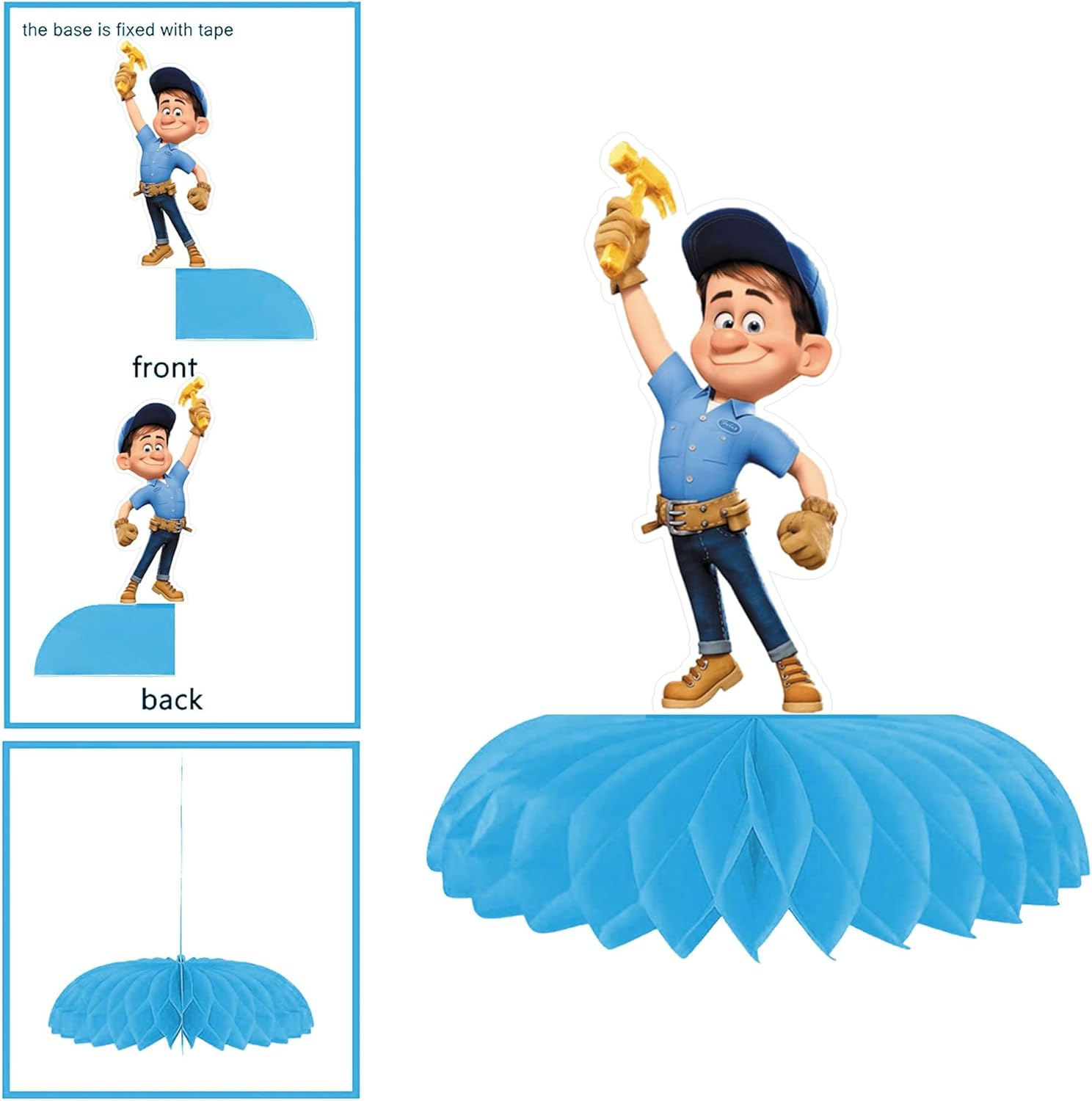Wreck it Ralph – Decoraciones de fiesta, 7 piezas de centros de mesa con temática de panal de abeja Wreck it Ralph, decoraciones de mesa lateral