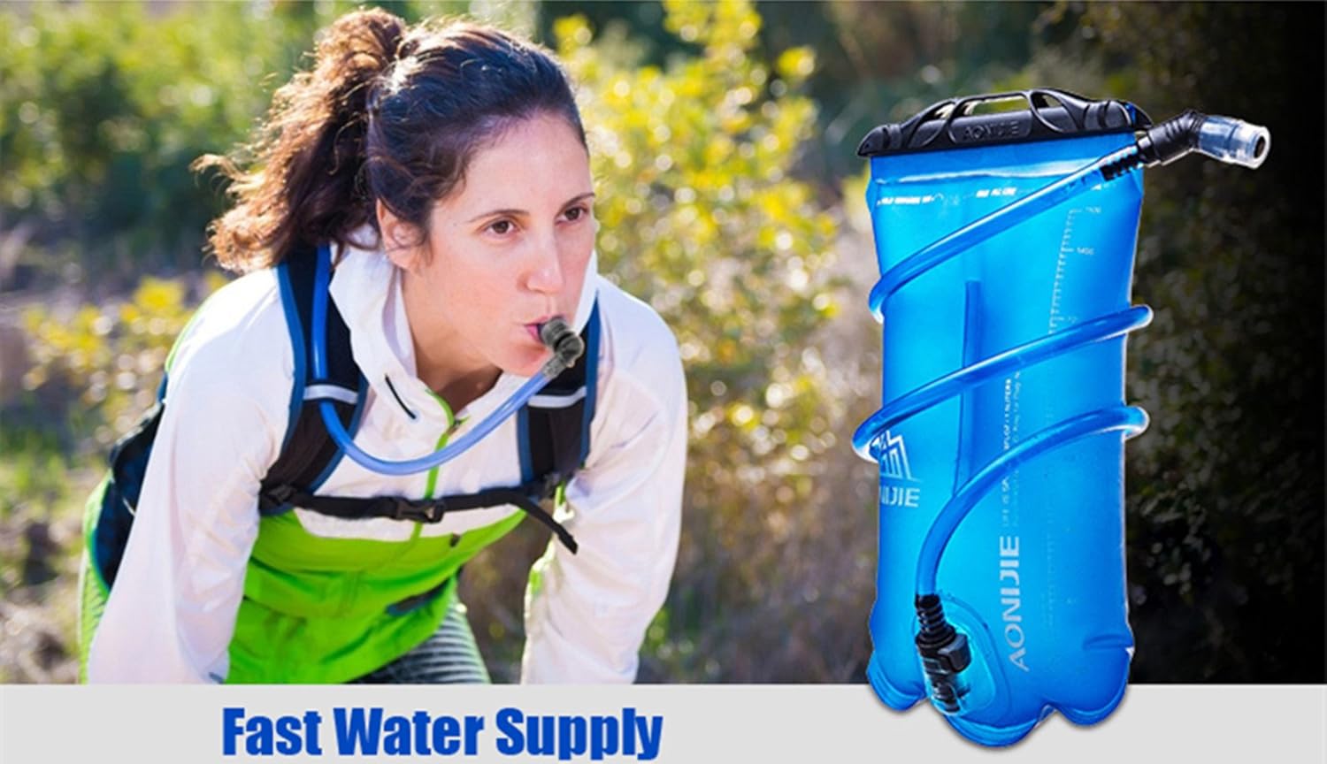 AONIJIE Bolsa de agua plegable para hidratación, bolsa de agua a prueba de fugas, depósito de agua para senderismo al aire libre, mochilero, correr,