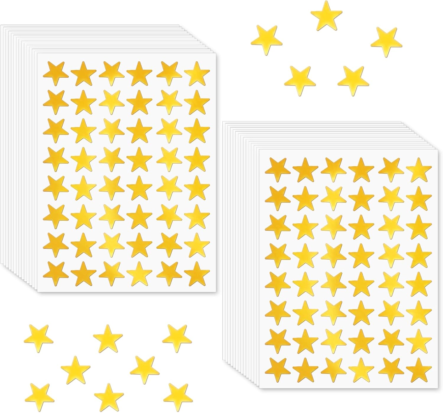 1440 calcomanías de estrella pequeña de lámina dorada para recompensas de niños, calcomanías de estrella de 0.5 pulgadas para la frente de los