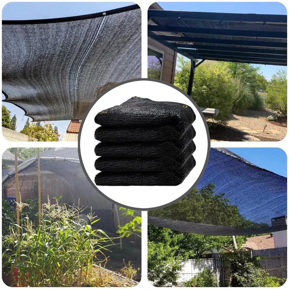 Tela de sombra 70%, 10 x 10 pies, malla de malla con ojales, cubierta de sombra para exteriores, para pérgola, patio, invernadero, gallinero,