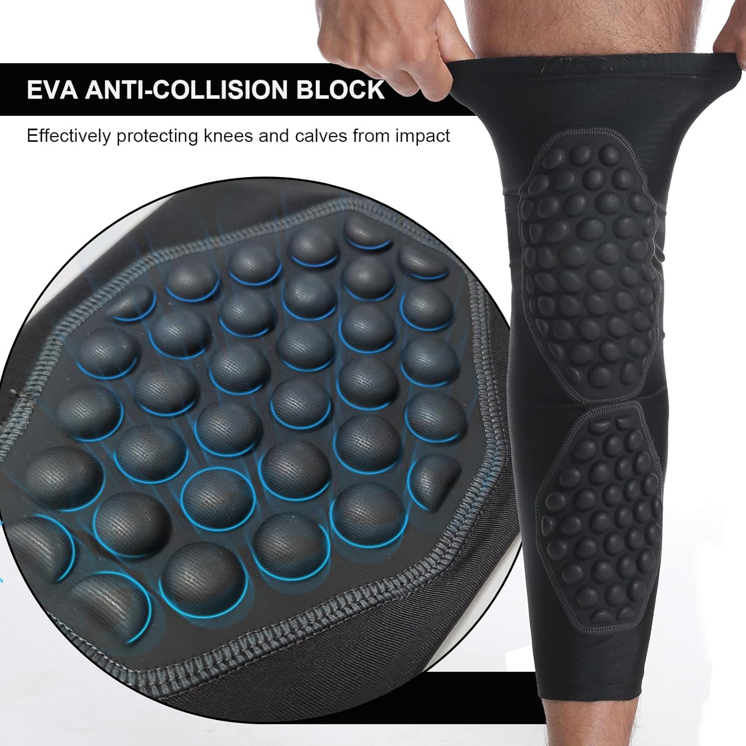 Rodilleras de voleibol para adultos, protección de compresión para piernas para jóvenes y adultos, deportes, fútbol, baloncesto y correr (talla M,