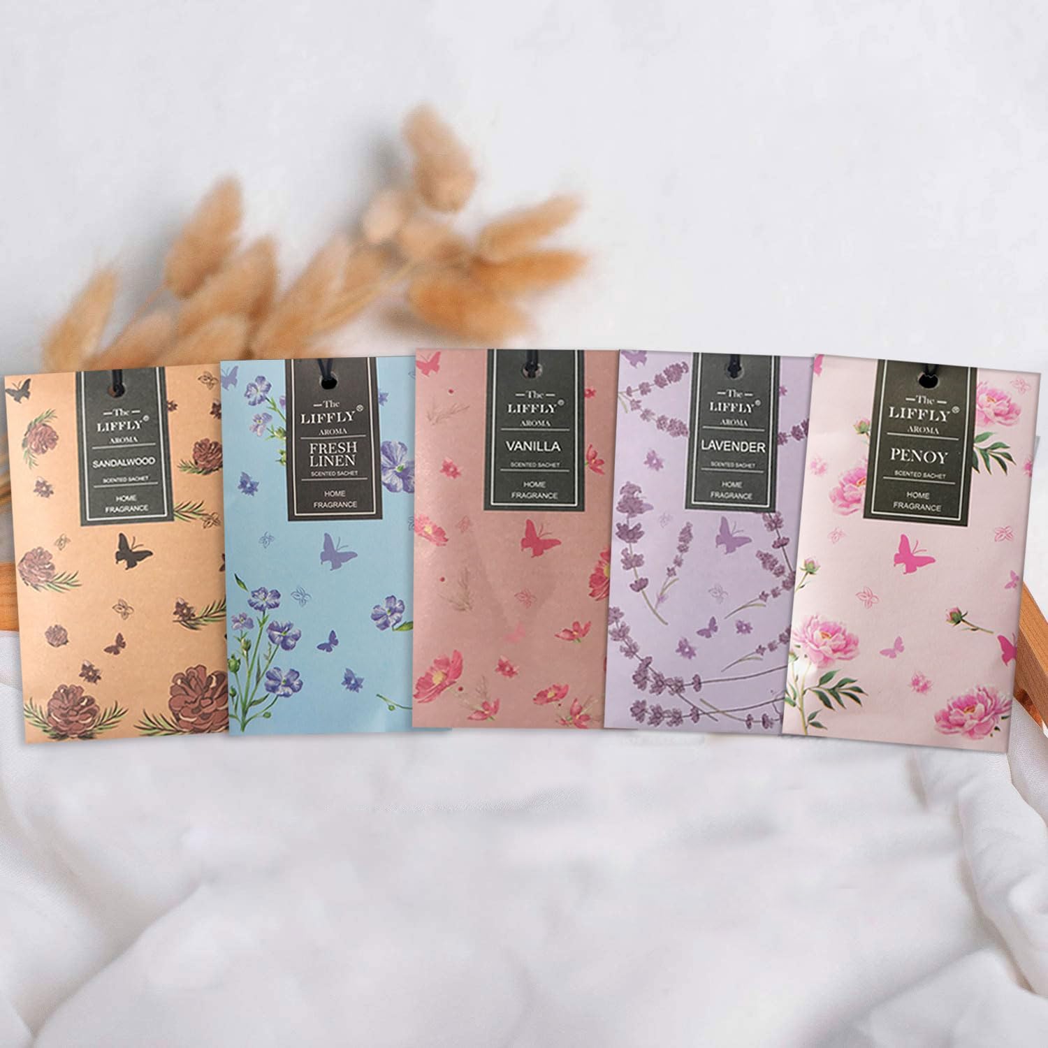 13 sobres perfumados para cajones y armarios, 14 paquetes de lavanda, rosa, jazmín, océano, vainilla, sándalo, lino fresco, cerezo, lila, eucalipto,