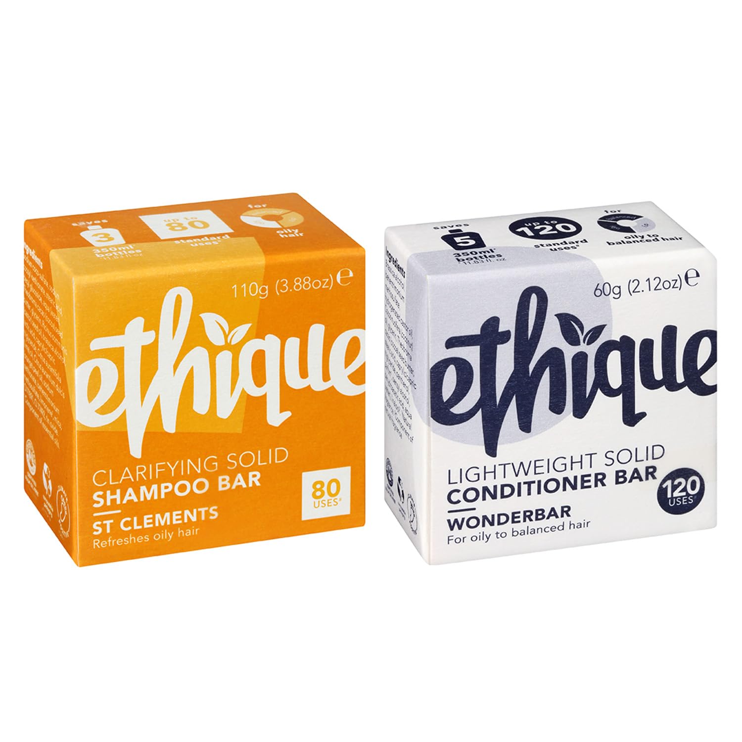 Ethique Goodbye Grease – Paquete de regalo de barra de champú y acondicionador – Champú clarificador para cabello graso y acumulación – Vegano,