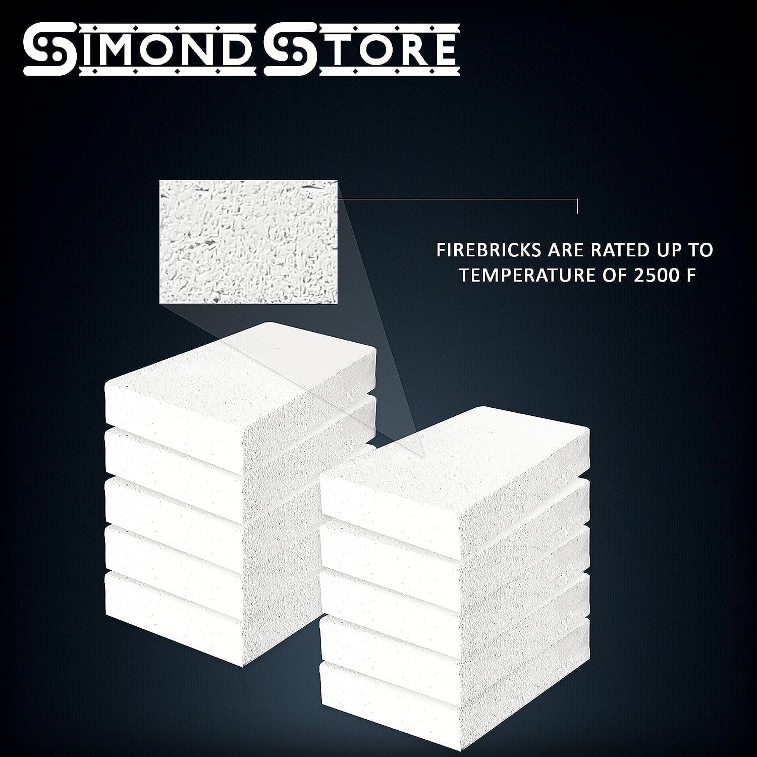 SIMOND STORE Ladrillos de fuego aislantes para forja, 1.75 x 4.5 x 9 pulgadas, paquete de 8 ladrillos de fuego suaves para horno, estufa de leña,