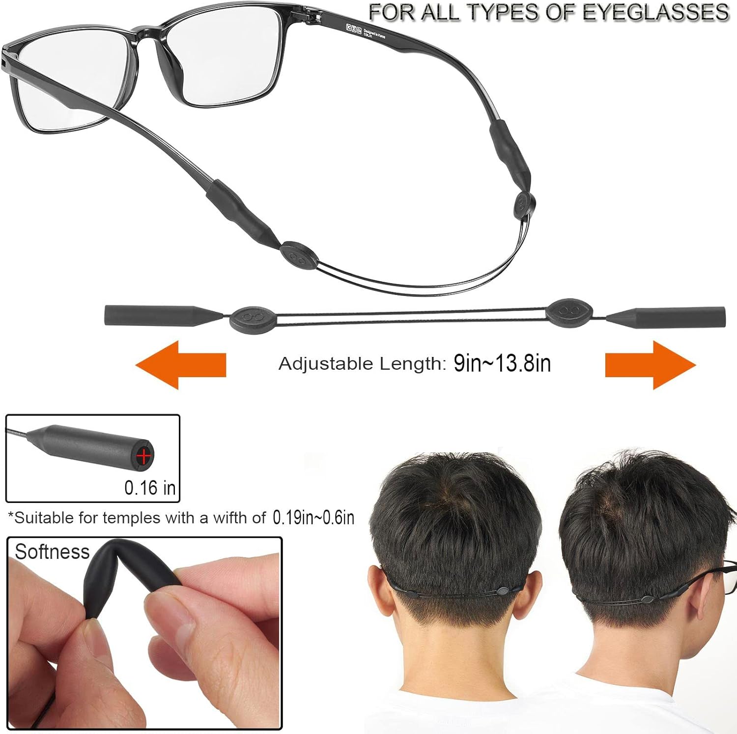 37 retenedores para gafas, ganchos de silicona suave para las orejas, retenedor de manga con punta de patilla, soporte antideslizante para lentes de