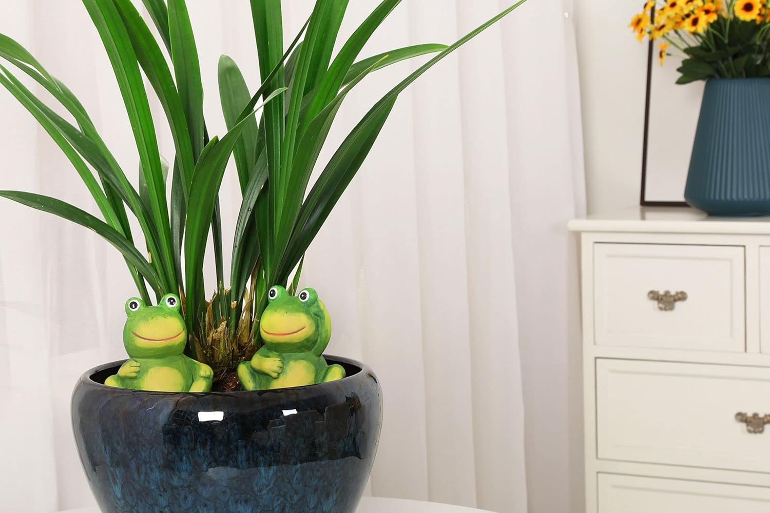 XueshouRT Paquete de 4 globos de riego de plantas de rana, picos decorativos de riego automático, insertos de maceta, dispositivos de riego de