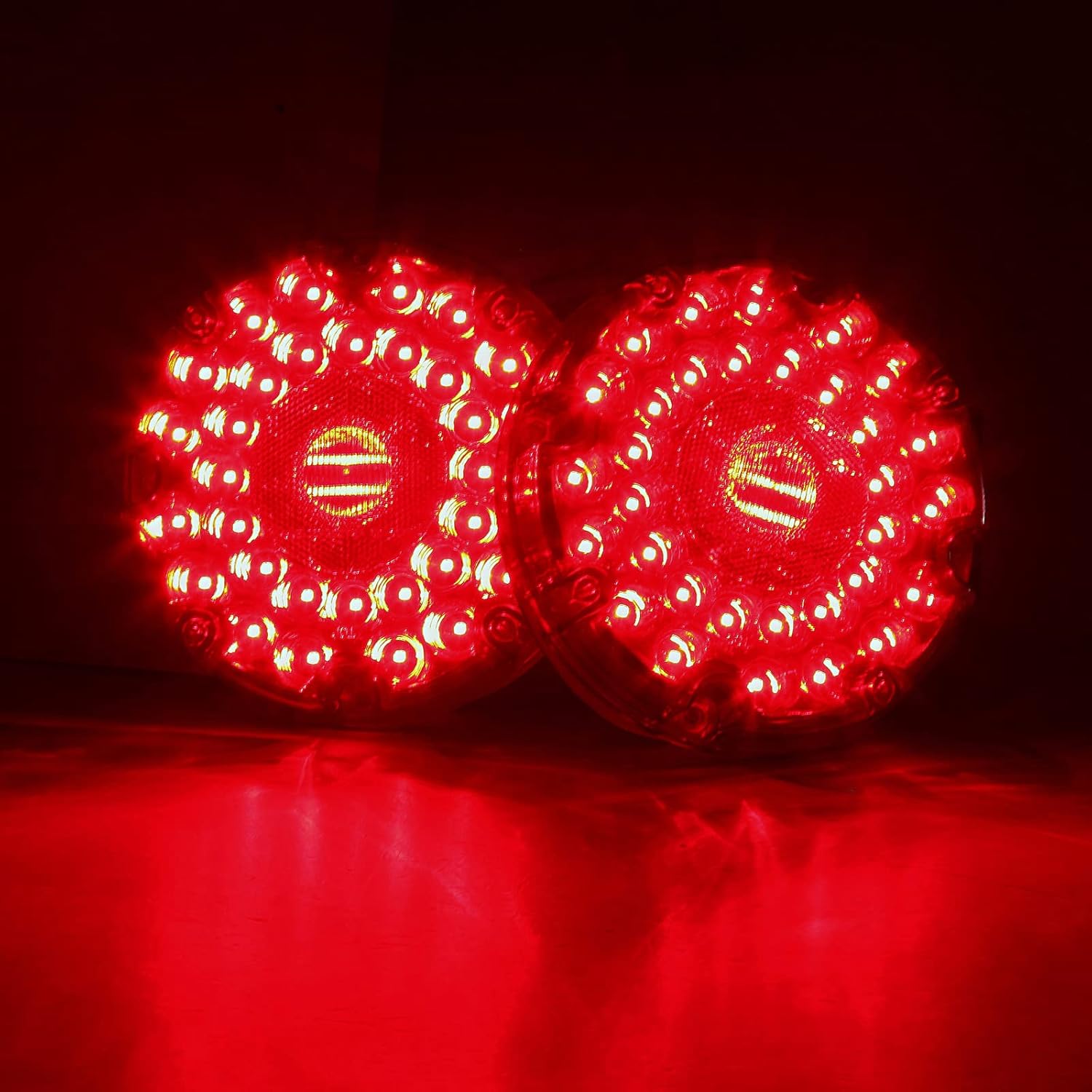 LIMICAR Luces de remolque redondas de 7 pulgadas, 36 luces LED rojas de tránsito, kit de luces LED para remolque, luz trasera de freno y giro con