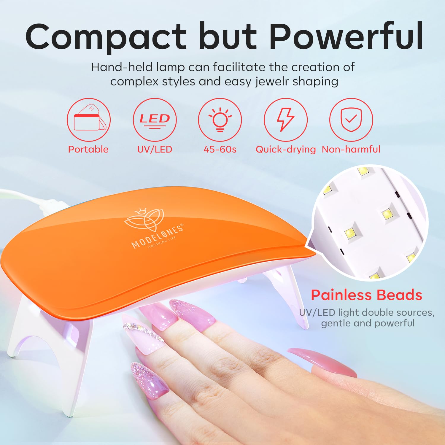 Modelones Kit de 133 piezas de gel de uñas de polietileno, kit de gel de extensión de 32 colores con base de lámpara de uñas y capa superior, kit de