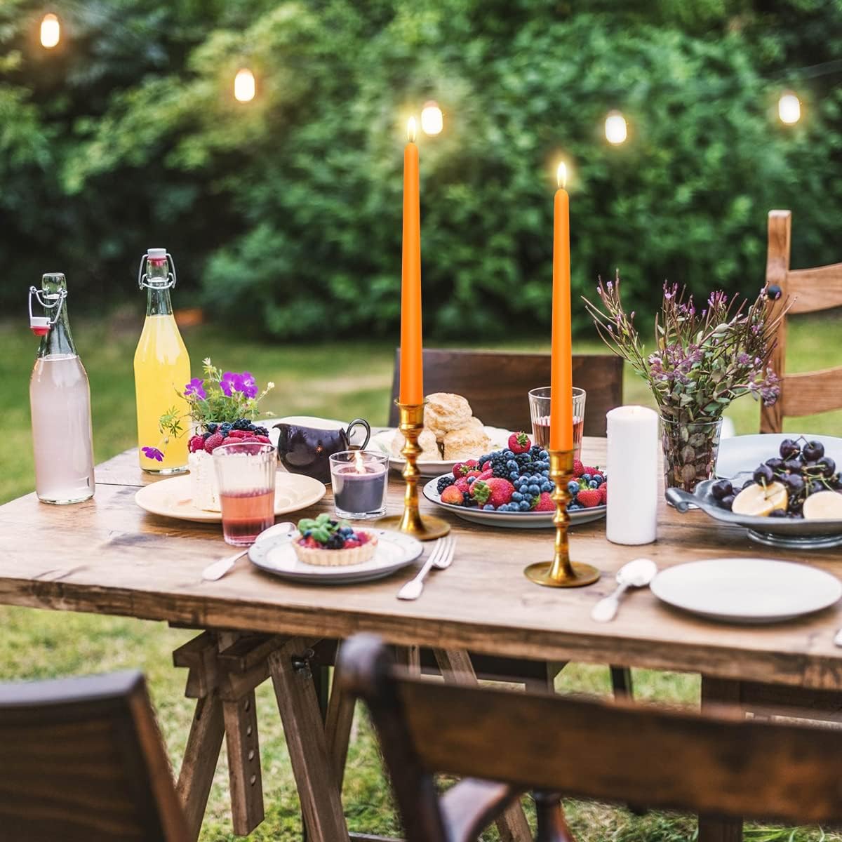 20 velas cónicas naranjas, candelabros delgados de 10 x 78 pulgadas, ideales para Halloween, cosecha de otoño, cena, fiesta y emergencia