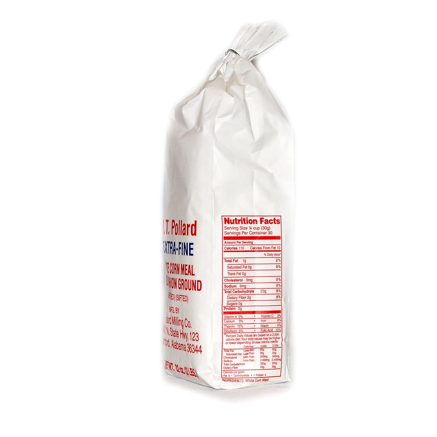 JT Pollard – Paquete de harina de maíz blanca extra fina, 2 bolsas de harina de maíz de 32 onzas con una tarjeta de recetas JFS
