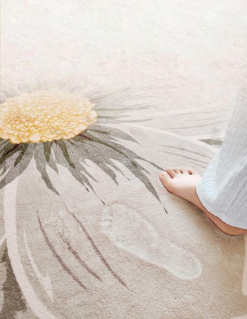Alfombra con forma de flor para dormitorio, cocina, baño, entrada, habitación de los niños, alfombra antideslizante para baño, alfombra de baño
