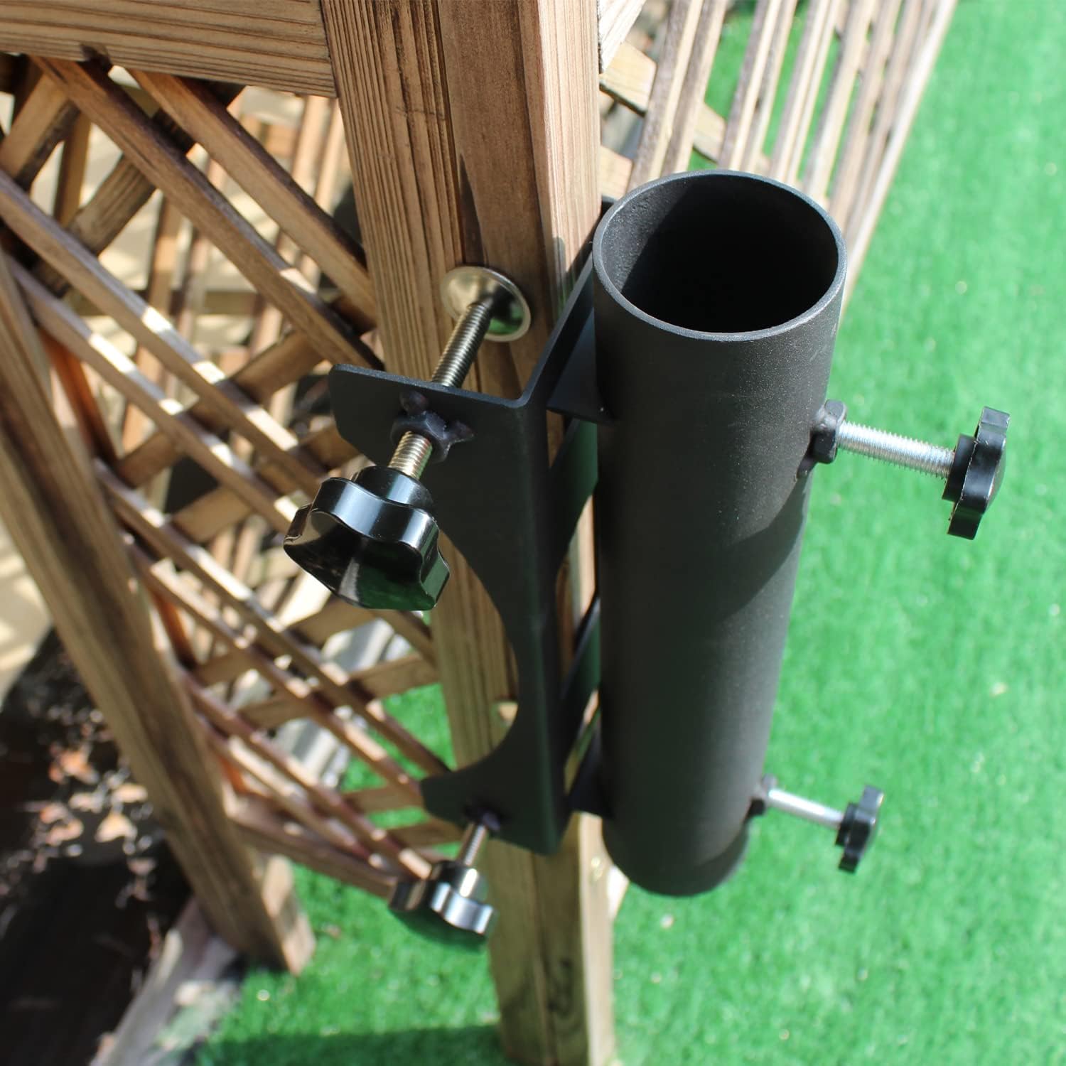 Soporte resistente para sombrilla de patio, soporte de paraguas de banco, soporte de paraguas con clip fijo para cubierta, barandillas, playa,