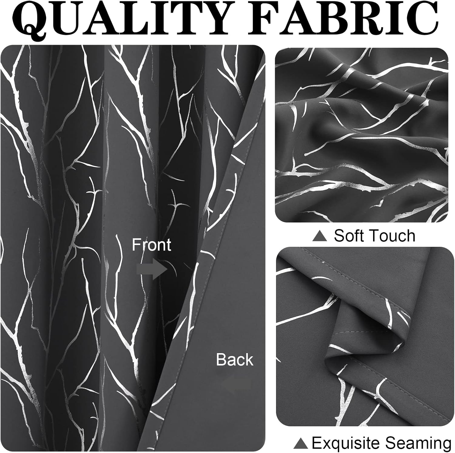 SMILE WEAVER Cortinas opacas grises de 84 pulgadas de largo para dormitorio con ojales, cortinas opacas para oscurecer la habitación, cortinas con