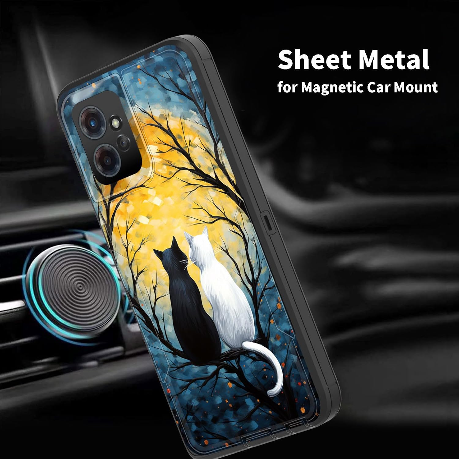 Funda para Moto G Power 5G 2023, híbrida de doble capa (compatible con montaje magnético) a prueba de golpes, protección contra caídas para Motorola