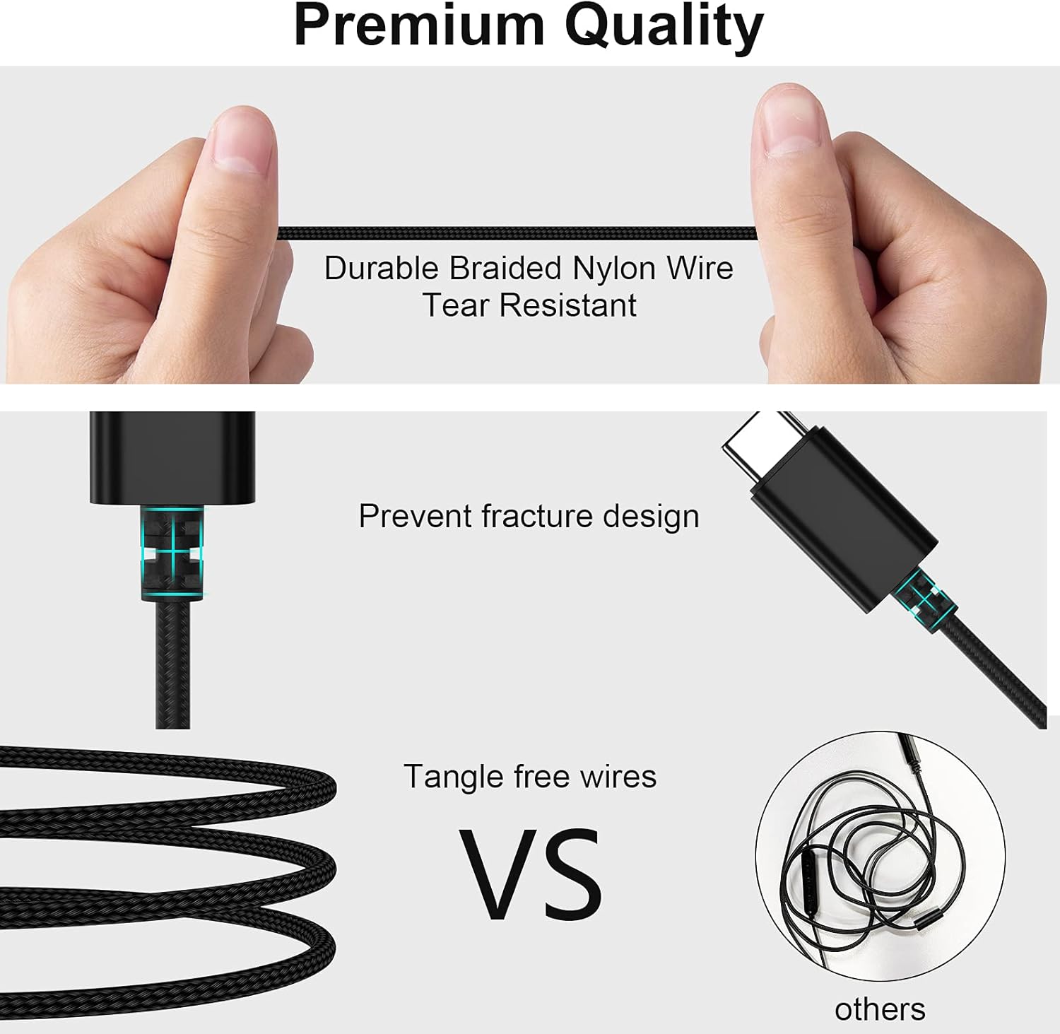 Auriculares USB C, TITACUTE con cable para iPhone 15 Pro Max, Samsung S23 FE S22 S21 S20 A53 A54 Galaxy Z con cancelación de ruido tipo C con