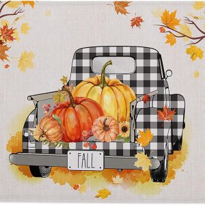 Thanksgiving Sponge Beth Mat, Indoor Bathroom Mat Absorb Water, Non Slip Washable Mud Dirt per Mats Rugs for Entrance, Farm Truck with Pumpkin Fall Thanksgiving Sponge Beth Mat, Indoor Bathroom Mat Absorb Water, Non Slip Washable Mud Dirt per Mats Rugs for Entrance, Farm Truck with Pumpkin Fall