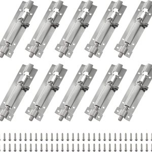 10 cerraduras de seguridad para puerta, perno de barril de 4 pulgadas3.937 in con acero sólido resistente para mantenerte seguro y privado, cierre 10 cerraduras de seguridad para puerta, perno de barril de 4 pulgadas3.937 in con acero sólido resistente para mantenerte seguro y privado, cierre