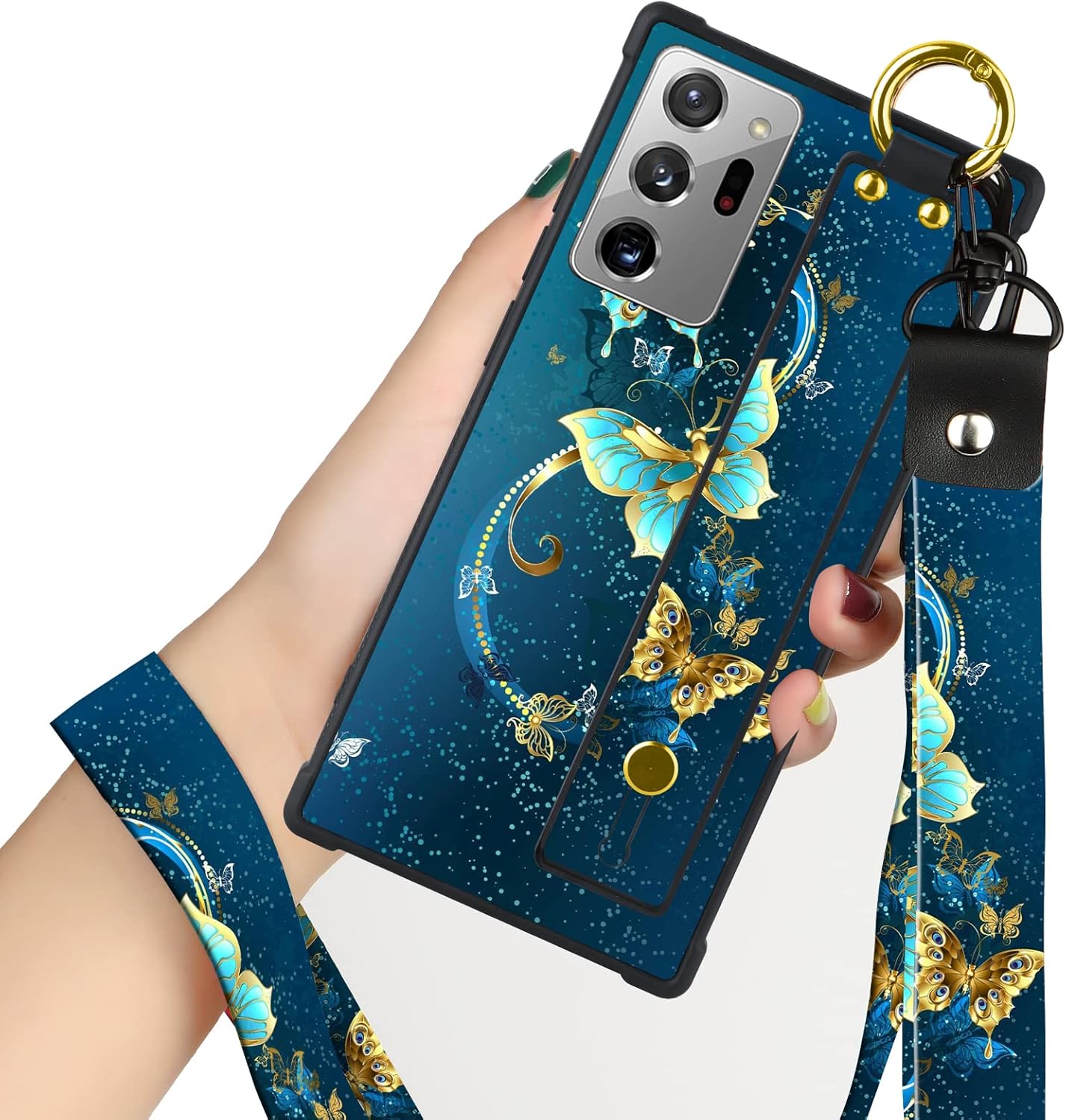 KANGHAR Funda para Samsung Galaxy Note 20 Ultra con diseño de mariposa azul para Samsung Galaxy Note 20 Ultra