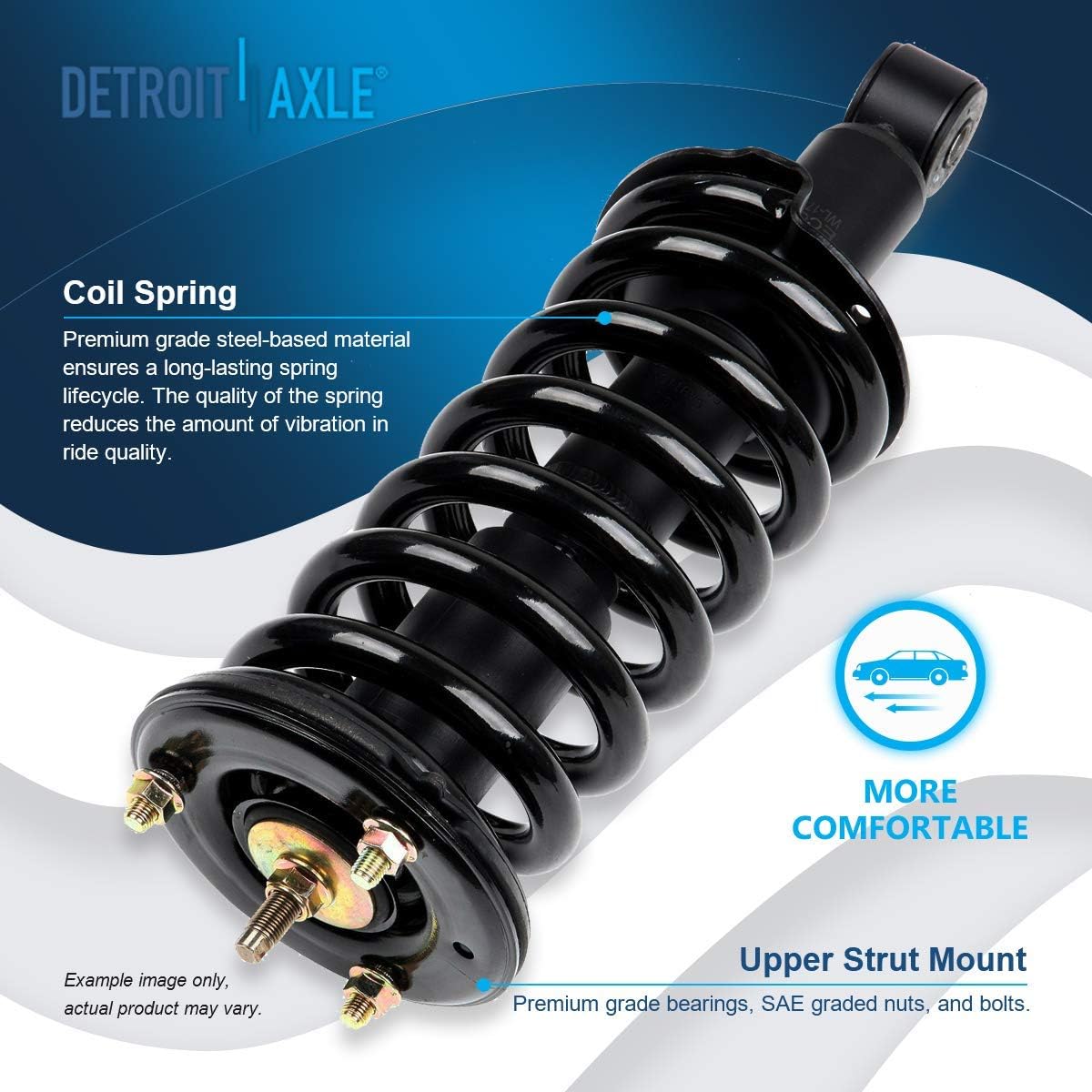 Detroit Axle – 4WD 2 puntales delanteros para Nissan Titan Pathfinder Armada Infiniti QX56 puntales completos con muelles helicoidales de reemplazo