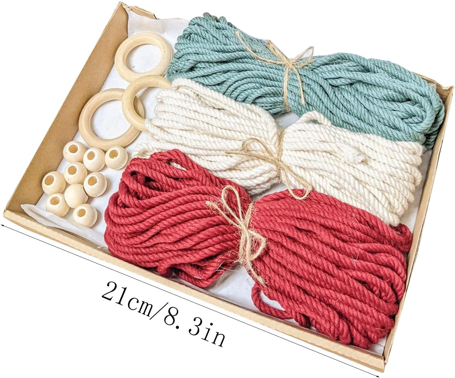 Kit de bricolaje para árbol de Navidad, juego de árbol de Navidad tejido de cuerda de algodón hecho a mano, árbol tejido de macramé de Navidad, kit