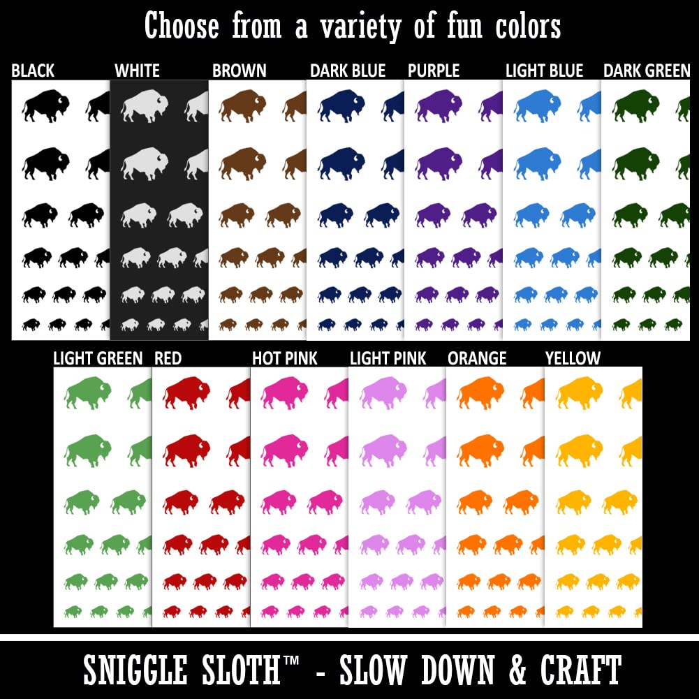 American Bison Buffalo Silhouette – Juego de arte corporal falso, resistente al agua, diseño temporal, color rojo (una hoja)
