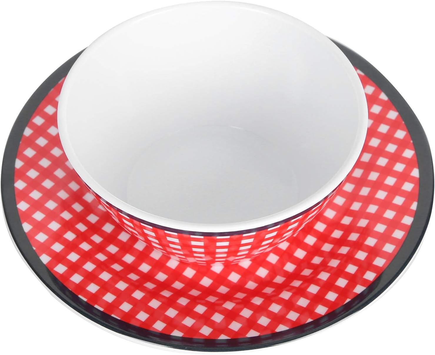Juego de cuencos de ensalada, juego de vajilla de 4 piezas, plato de porcelana de imitación, cuenco – Kit de ensaladera de rejilla roja