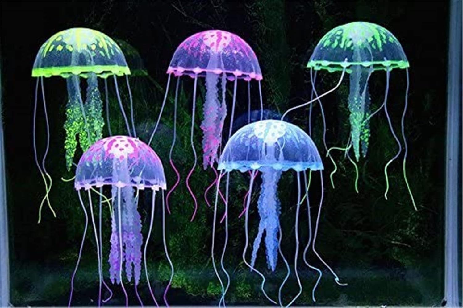 Htppzjr Medusa artificial púrpura brillante adecuada para pecera, decoración de acuario, adornos populares, decoración de acuario