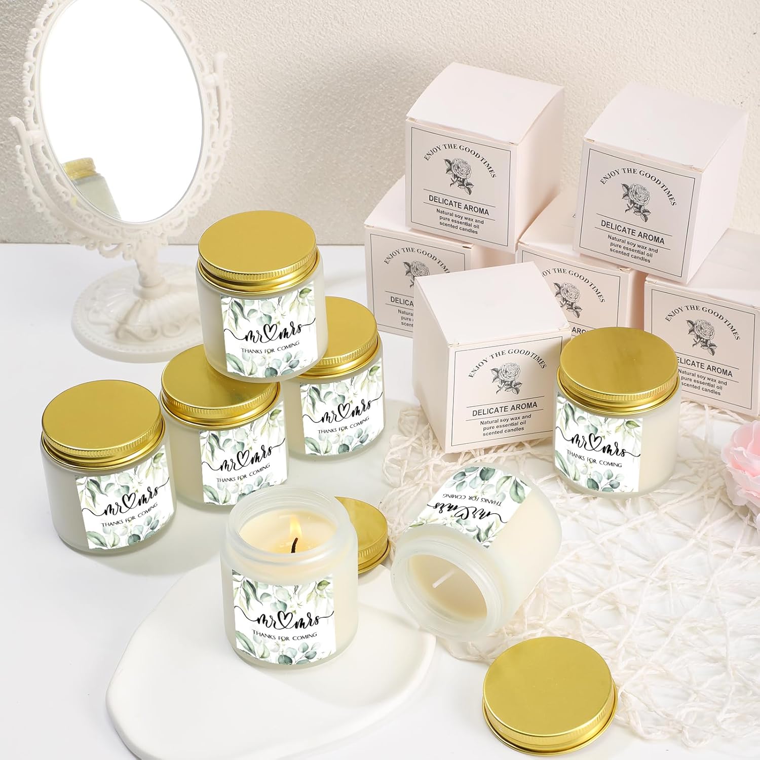 80 velas de boda para invitados, despedidas de soltera, regalos de agradecimiento, velas perfumadas de cera de soja para boda, propuesta de novia,