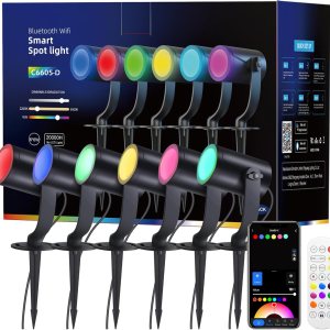 APPECK Luces de paisaje de bajo voltaje, IP67 impermeables de 2000 lúmenes, luces de punto para exteriores, iluminación inteligente RGBICW que APPECK Luces de paisaje de bajo voltaje, IP67 impermeables de 2000 lúmenes, luces de punto para exteriores, iluminación inteligente RGBICW que