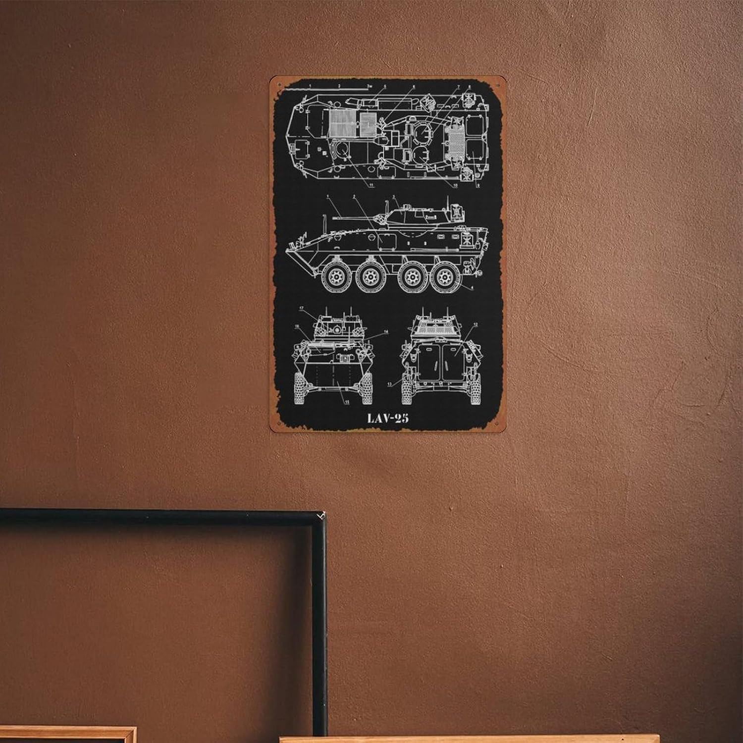 LAV 25 carteles deportivos, letrero de hojalata para cafetería, bar, hogar, decoración de pared, retro, de metal, 8 x 12 pulgadas