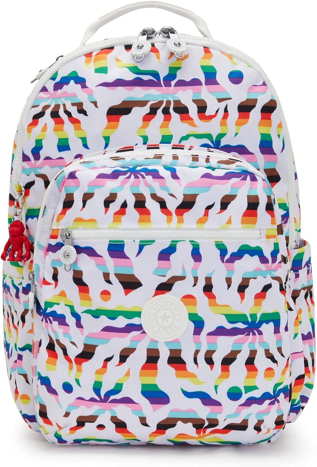 Kipling Mochila Seoul, Palma de arco iris., Seoul – Mochila para laptop de 15 pulgadas, duradera, espaciosa con correas acolchadas para el hombro,