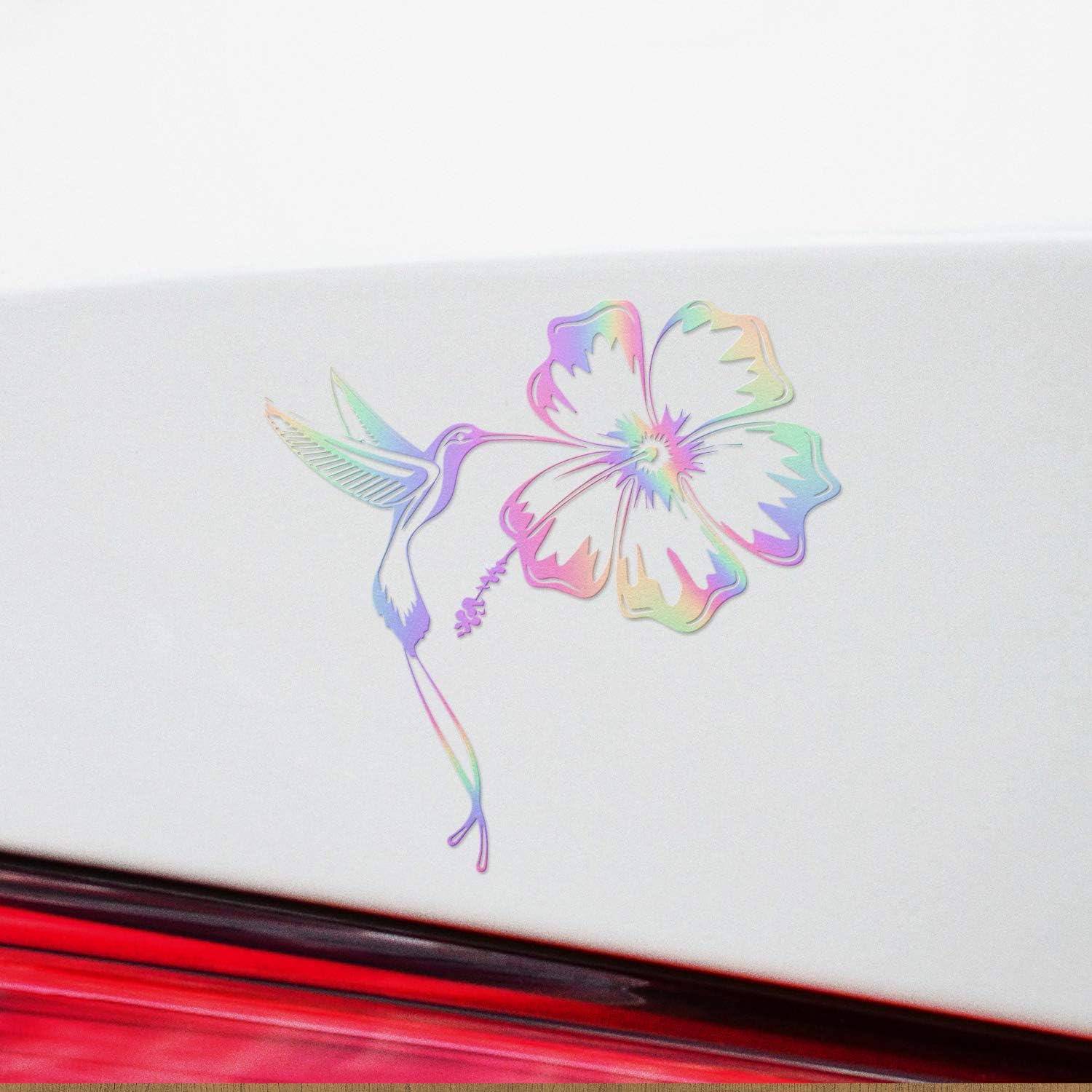 Adhesivos transparentes de colibrí e hibisco tatuaje (holograma) Adhesivos de vinilo impermeables de alta calidad para teléfono portátil, accesorio