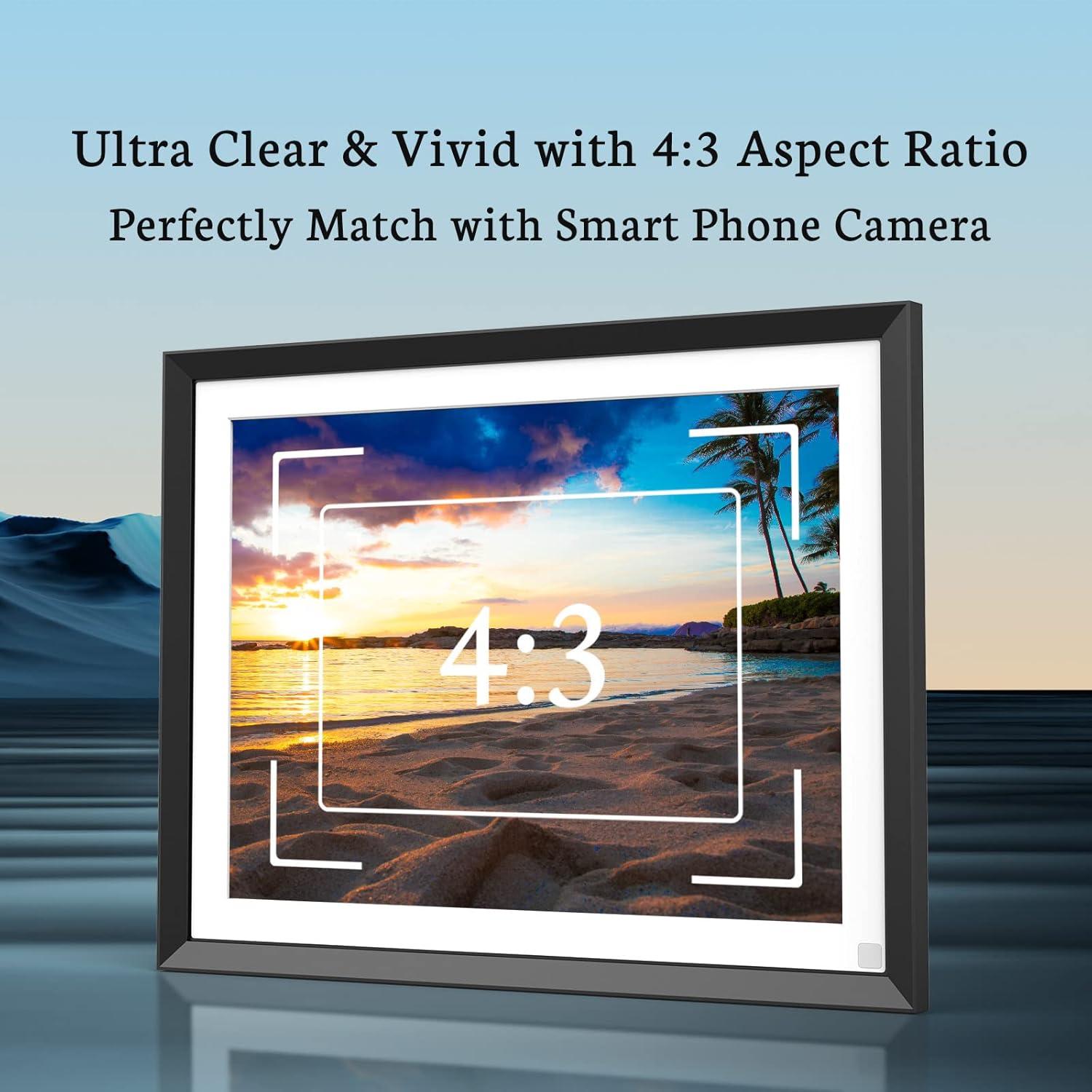 BSIMB Marco de fotos digital WiFi 2K con pantalla ultra clara, marco de fotos electrónico de 9.7 pulgadas con pantalla táctil IPS, comparte fotos y