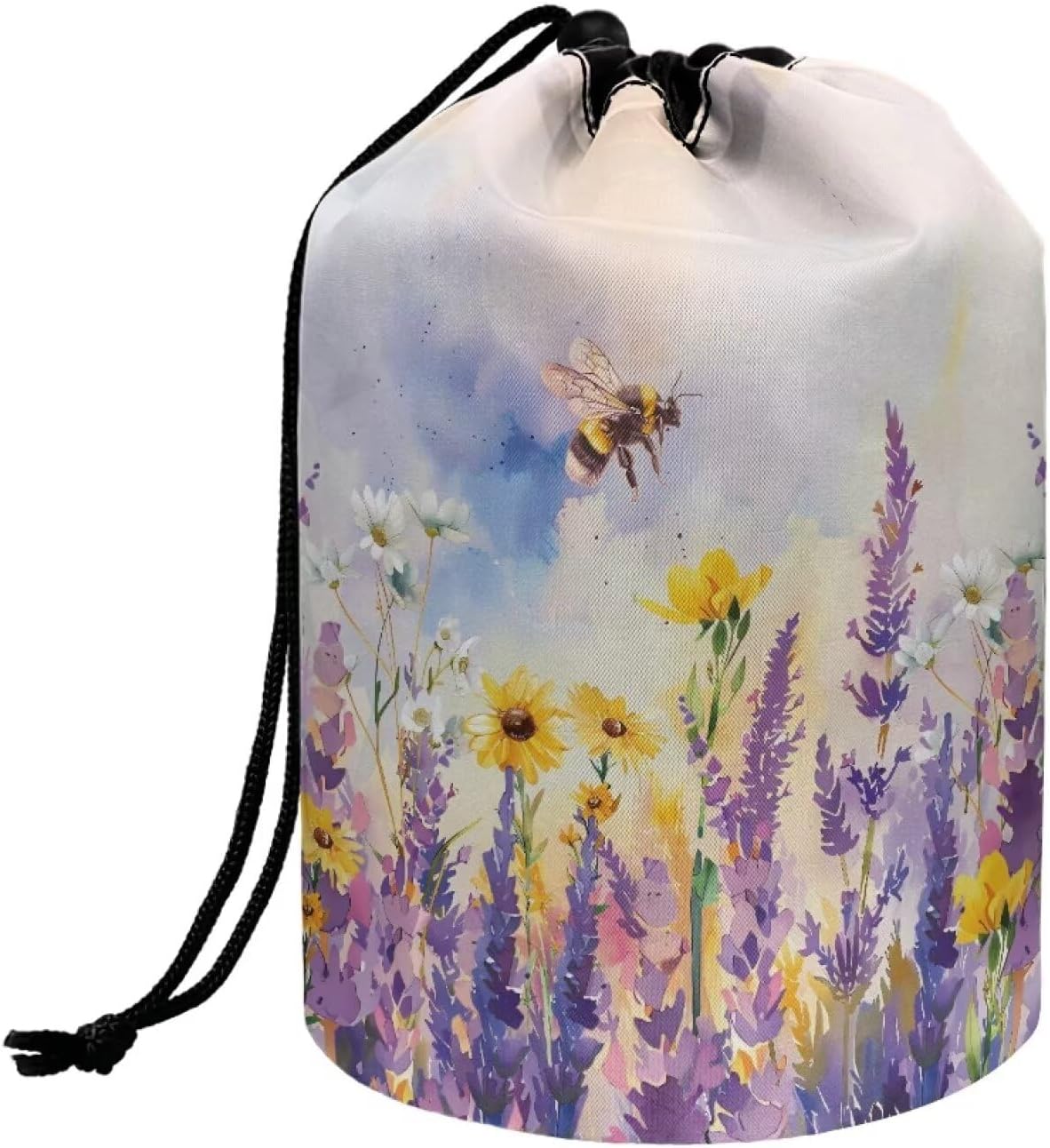 Poceacles Bolsa de cosméticos con cordón para mujer, bolsa de maquillaje de gran capacidad, organizador de artículos de tocador, bolsillo de