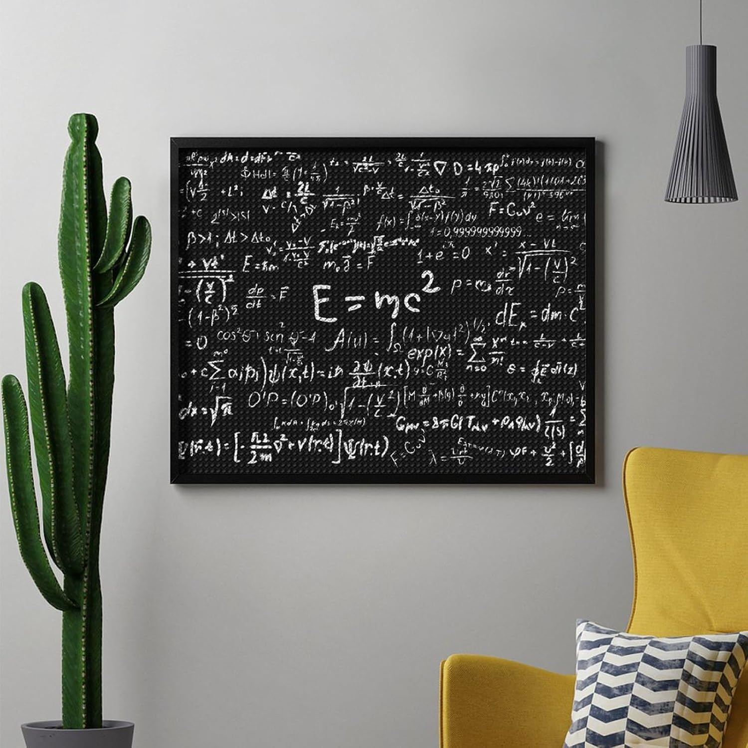 Physics and Math Science Formula Round Diamond Wall Art Kits for Adults Full Drill Painting Gift Home Decor