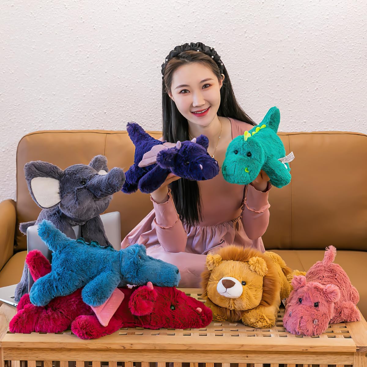 Peluche de dragón negro de 19 pulgadas, lindo y gigante de peluche kawaii, juguete de peluche para abrazar, juguetes de peluche para cumpleaños de